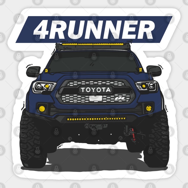 4Runner Toyota Front View - Navy Sticker by 4x4 Sketch